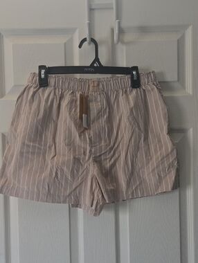 SKIMS Stone Stripe Relaxed Cotton Shorts
